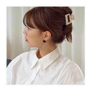 Velvet Disc Ear Studs Black - One Size