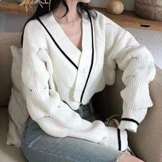 V-neck Crop Cardigan (various Designs)