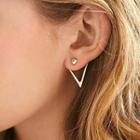 Triangle Alloy Through & Through Earring 1 Pair - Gold - One Size