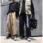 Lettering Patterned Loose Fit Pants