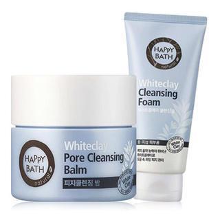 Happy Bath - Whiteclay Set: Pore Cleansing Balm 50ml + Cleansing Foam 100g 2pcs