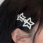 Star Rhinestone Hair Clip 1629a - Silver - One Size