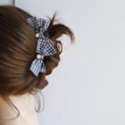 Plaid Bow Hair Claw Gingham - Black & White - One Size