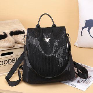 Glitter Oxford Backpack Black - One Size