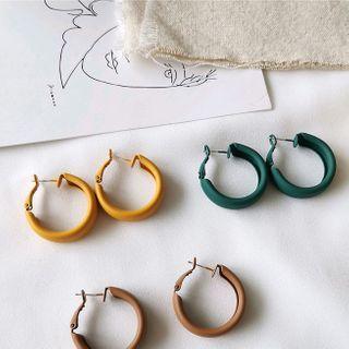 Matte Alloy Hoop Earring