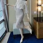 Set: Print Blouse + Midi Mermaid Skirt