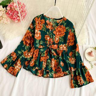 Floral Print Peplum Blouse