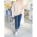 Bear-embroidered Fleece-lined Sweatshirt