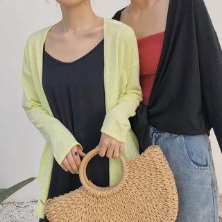Open-front Long-sleeve Cardigan