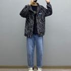 Zebra Hood Zip Jacket / Straight Leg Jeans / Long-sleeve T-shirt