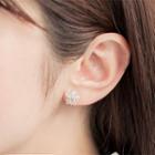 925 Sterling Silver Rhinestone Snowflake Stud Earring