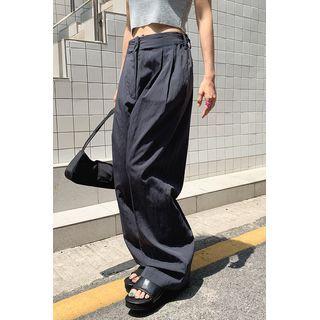 Tab-side Wide-leg Dress Pants