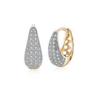 Rose Gold Plated Romantic Elegant Noble Luxury Fashion Earrings With Cubic Zircon Rose Gold - One Size