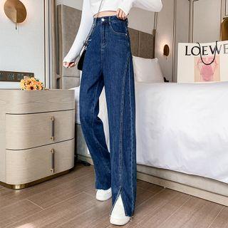 Front-slit Loose Fit Jeans