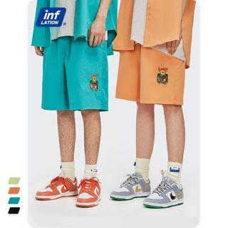 Unisex Cartoon-embroidered Shorts