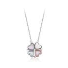 925 Sterling Silver Elegant Fashion Two Uses Four Leafed Clover And Heart Shape Necklace Silver - One Size