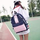 Denim Panel Canvas Backpack