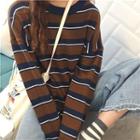 Striped Loose-fit Long-sleeve Knit Dress