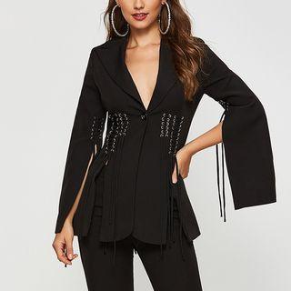 Single-button Blazer / Boot-cut Dress Pants
