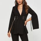 Single-button Blazer / Boot-cut Dress Pants