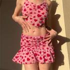 Heart Pattern Miniskirt