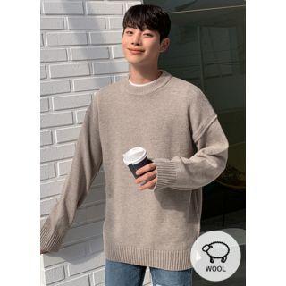 Wool Blend Loose-fit Knit Top
