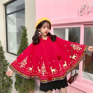 Printed Hooded Poncho