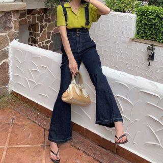 Suspender Flared Jeans