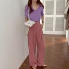 Wide-leg Dress Pants / Short-sleeve T-shirt
