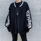 Lettering Printed Jacket Black - One Size