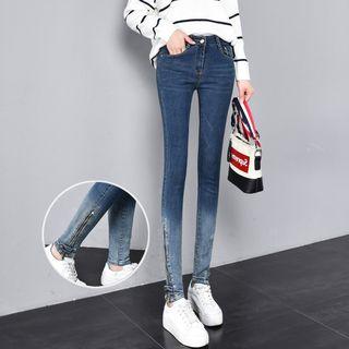 Gradient Zip-detail Skinny Jeans