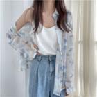 Oversized Printed Long-sleeve Shirt