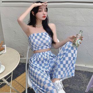 Plaid Tube Top / Pants