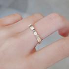 Faux Cat Eye Stone Rhinestone Alloy Open Ring Ly2634 - Ring - Gold - One Size