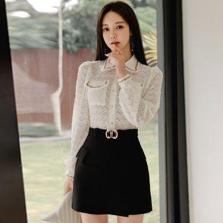 Set: Lace Shirt + Mini Skirt