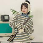 Striped Sweater Light Gray - One Size