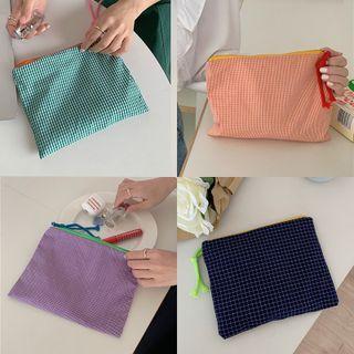 Plaid Cotton Pouch (various Designs)