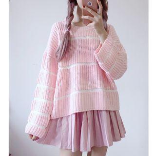 Stripe Bell Long-sleeve Top
