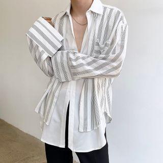 Long Sleeve Mock Two Piece Panel Shirt