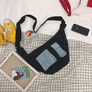 Canvas Color Block Shoulder Bag