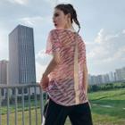 Short-sleeve Zebra Print Sports T-shirt