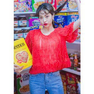 See-through Frill Top