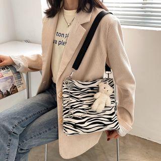 Zebra Print Crossbody Bag White Charm - Zebra - Black & White - One Size