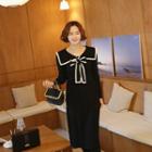 Sailor-collar Rib-knit Dress