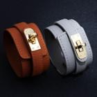 Faux Leather Twist-lock Bracelet