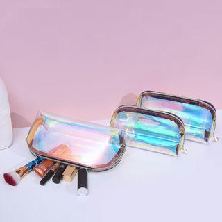 Holographic Pvc Zip Makeup Pouch (various Designs)
