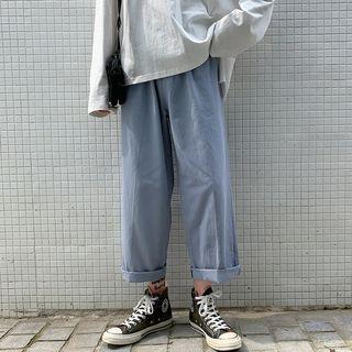 Elastic-waist Wide-leg Casual Pants