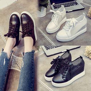 Mesh Wedge Sneakers