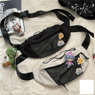 Mesh Pocket Zip Sling Bag