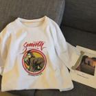 Elbow-sleeve Gorilla Print T-shirt